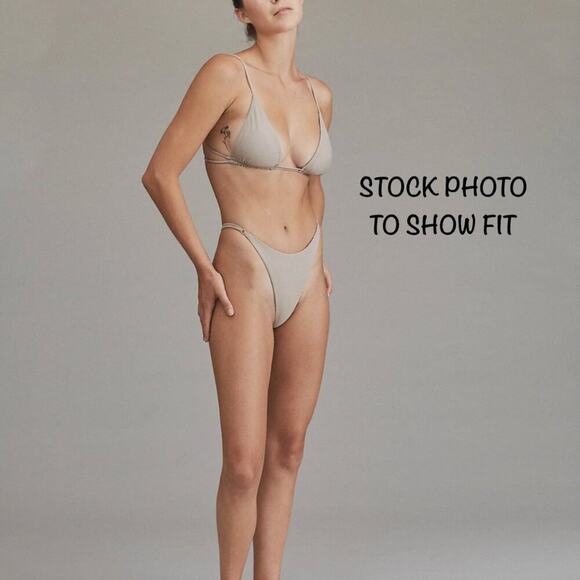 Acacia Swim Ralphy Dual Ribbed Bikini Bottom - Palm - Minimal Coverage - L - NWT - Picture 7 of 11